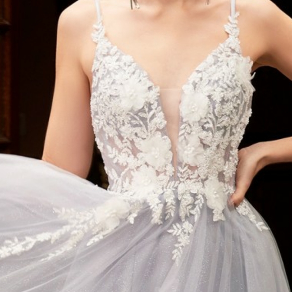 COPY - Tulle a line floral formal evening prom party maxi dress - Picture 2 of 9